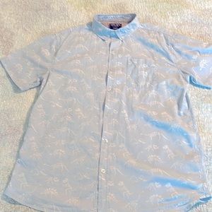 Alpha beta dinosaur fossil short sleeve button down